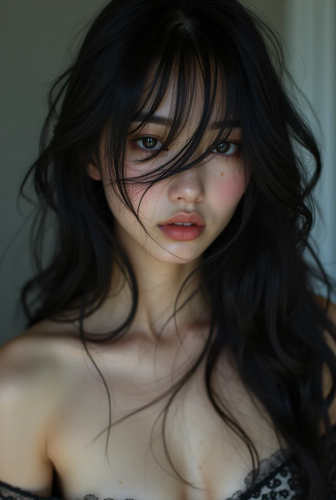 Believe me, a photo of a half-naked Japanese woman covered only by her hair