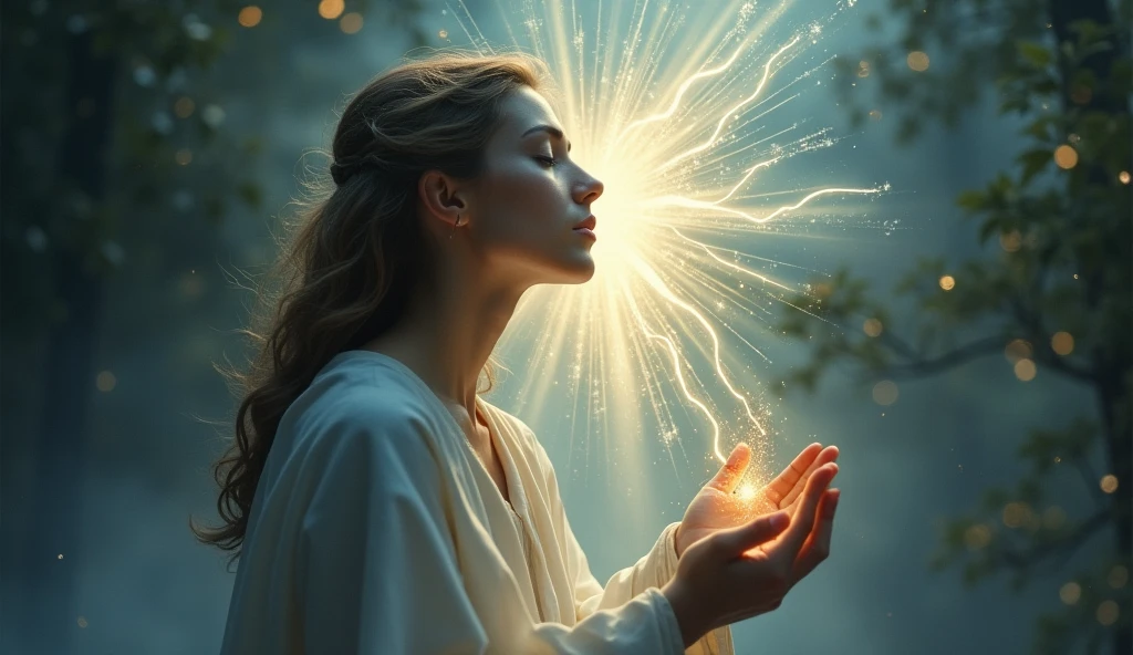 A person communicating with the Holy Spirit of God.
