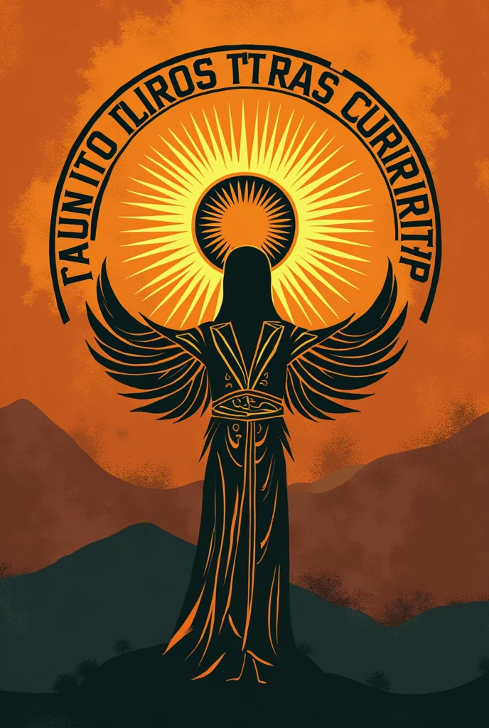 A logo for an African-based religious group with the name "The color of axé" In Portuguese