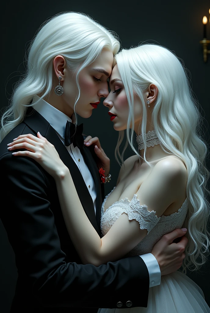A couple of beautiful white-haired vampires who love each other