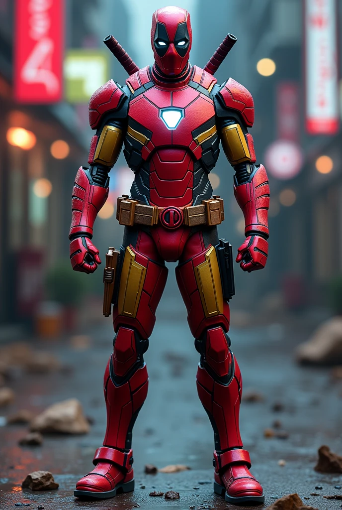 Iron man con traje de Deadpool 