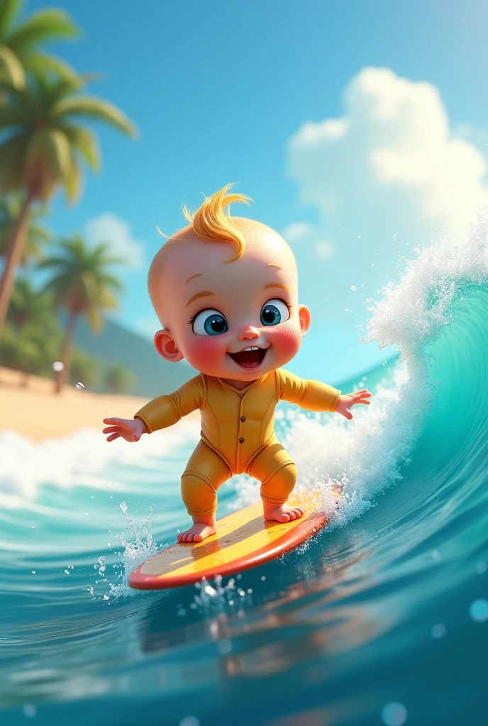 baby surfing