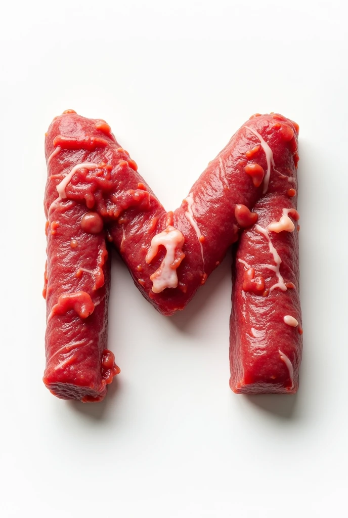 Create a logo of a letter M with meat