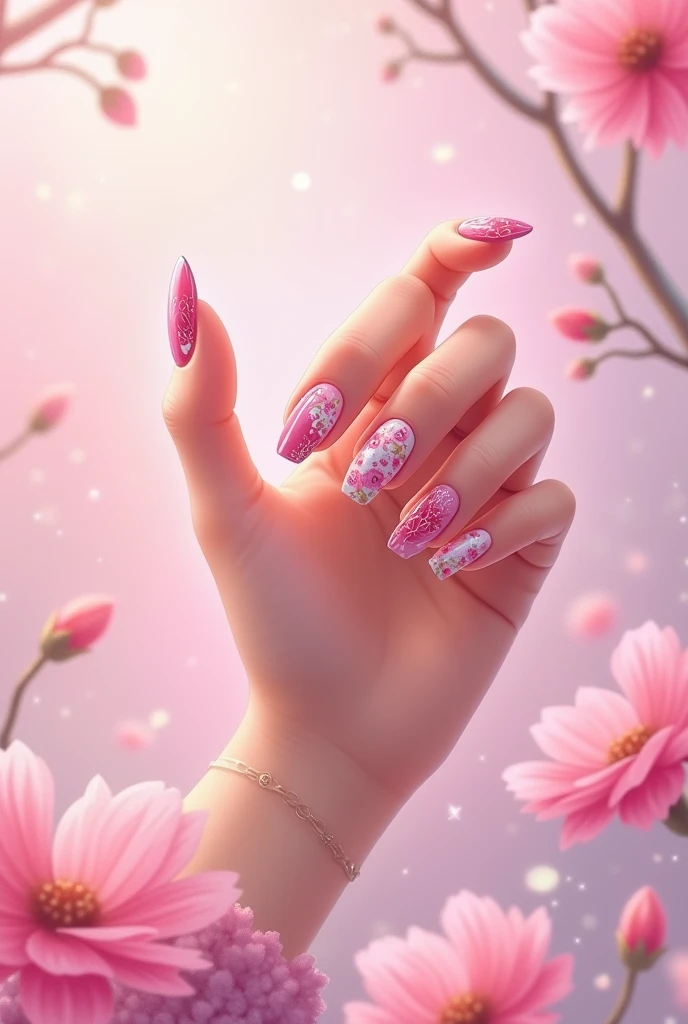 Pink nail art game