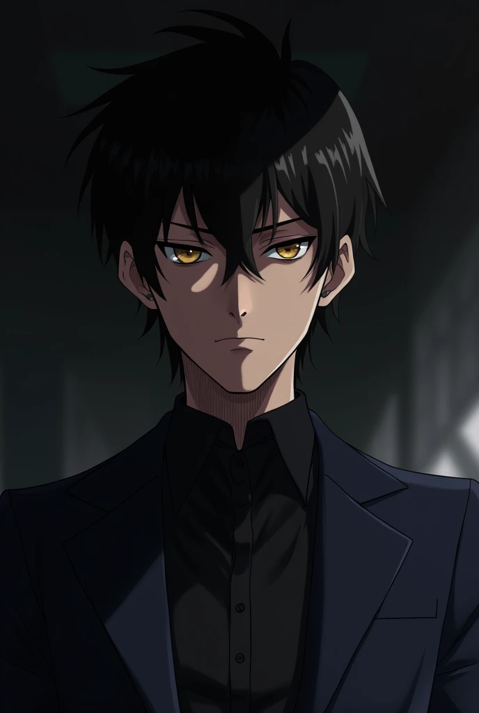 Make the Ban (Nanatsu&#39;s Taizai) with dark hair, brown eyes and a suit