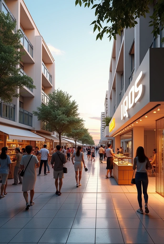 A virtual poster showing Glyfada's square in an Iqos store