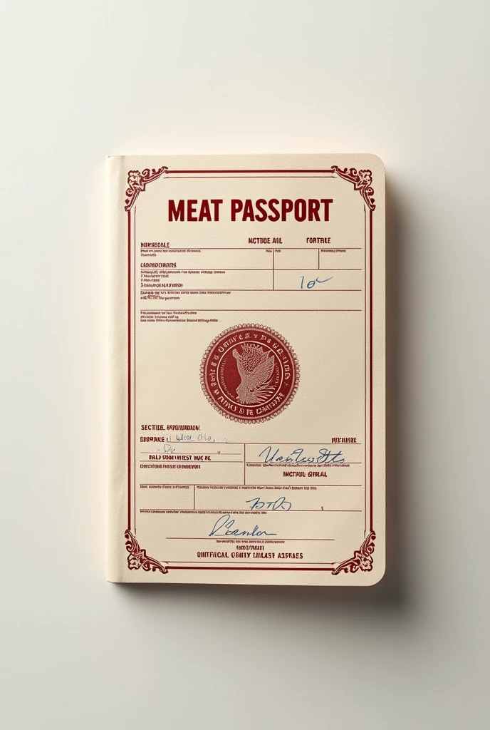 Image of a Meat Passport with the name Meat Passport on top of the image