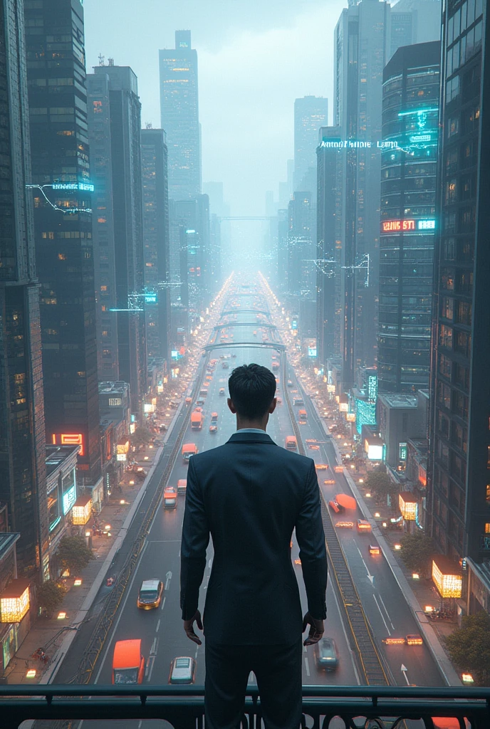 Artificial intelligence seeing the future in a city