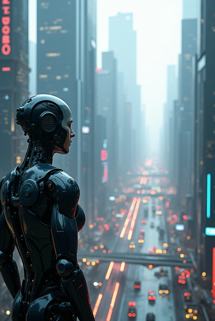 Artificial intelligence seeing the future in a city