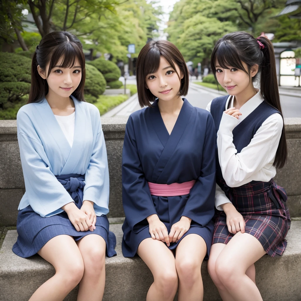 Japan Girls、sitting with one&#39;s feet up on a park bench、She is wearing a stylish summer outfit of a mini skirt and tank top.、Actual photo、High resolution, masterpiece, Accurate, Anatomically correct, 最高quality, Attention to detail, High resolutionモデル, 高quality, quality, Very detailed, Textured skin, 超High resolution, Shortcuts, smile, Valletta, 8k octane, 3D Rendering, 