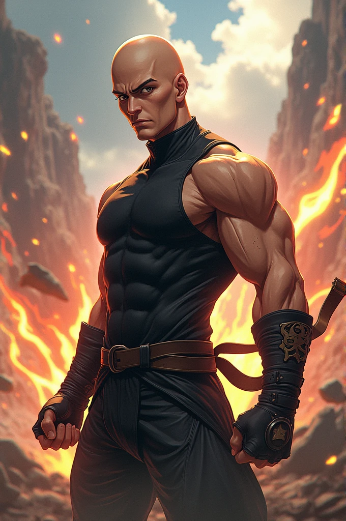 Bald anime fighter