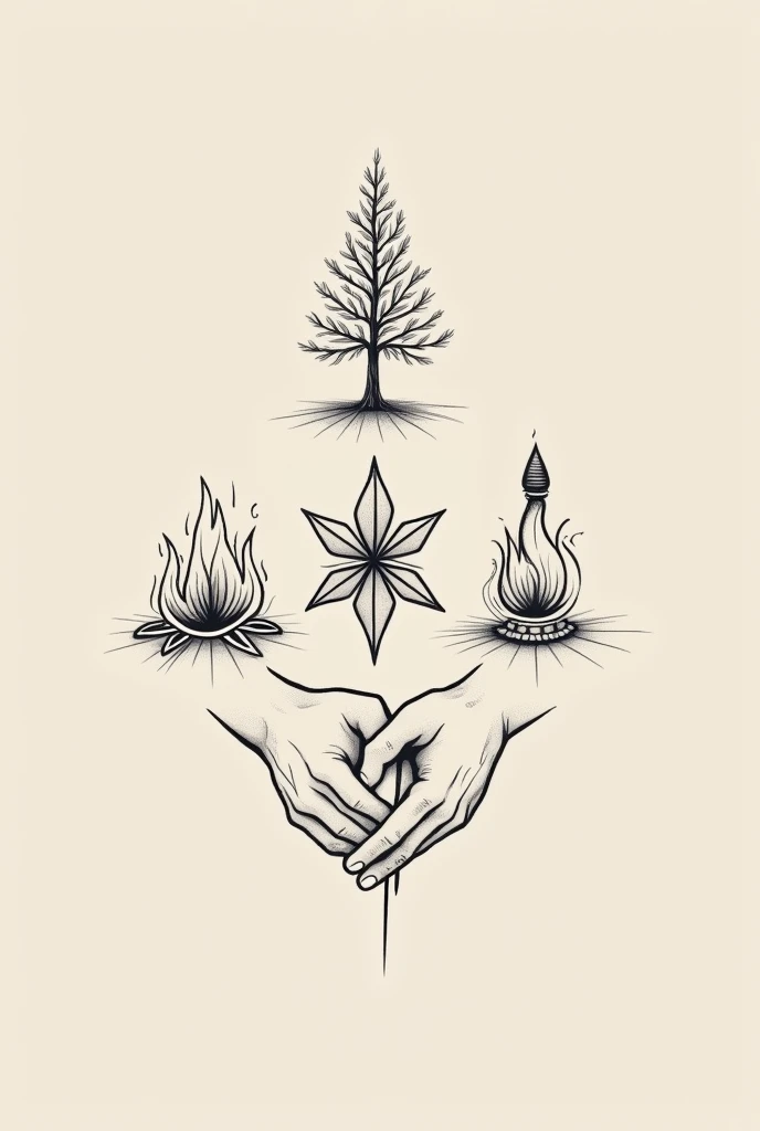 Tattoo for group of scout friends Simple only black fine line
