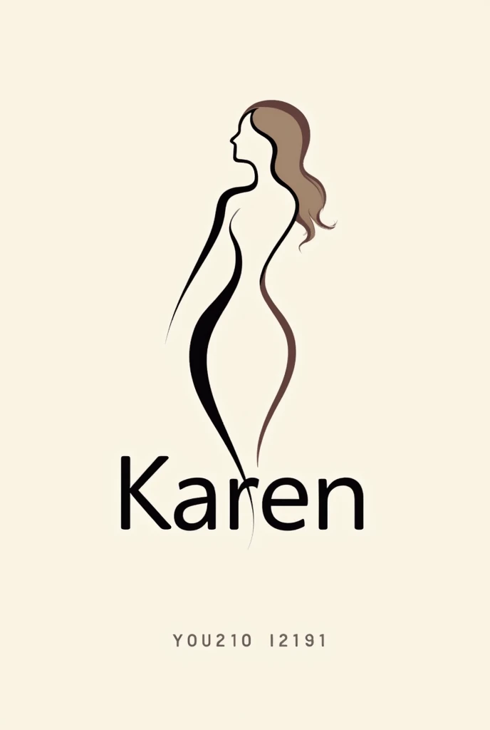 Make a logo that uses the name Karen expressing the following things: reserved, responsible and emotional. Using two colors.