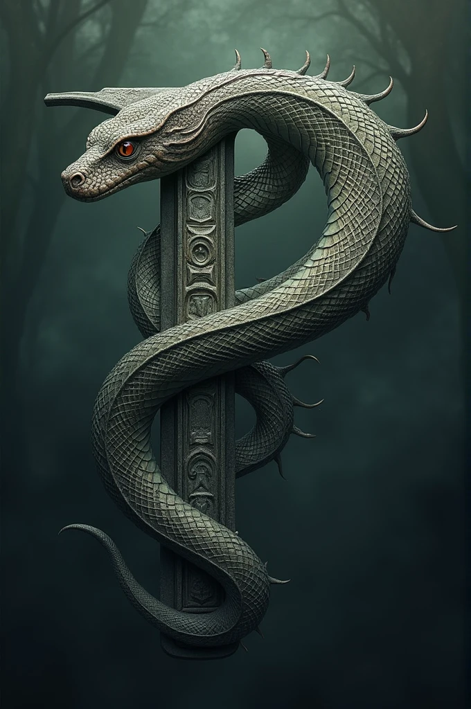 The letter P with snakes