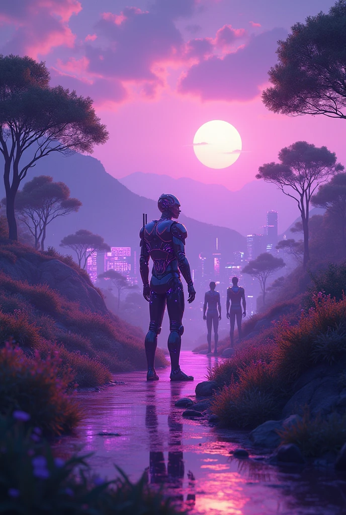 Artificial intelligence in Paraná with shades of purple
