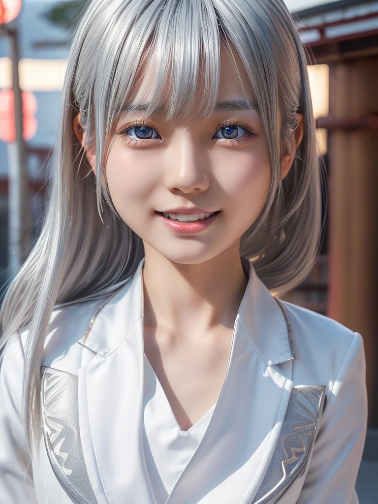 NSFW,Correct human anatomy、(a ultra cute beautiful Japanese girl wearing highschool white uniform:1.75),(charming smile:1.25),large clear light blue eyes,droppy eyes,balanced eyes,transparent white skin,(silver hair:1.5),photorealistic, 8k, ultra-detailed, masterpiece, realistic, vivid colors, beautiful detailed eyes, beautiful detailed lips, extremely detailed face, intricate details, hyper realistic, cinematic lighting, dramatic shadows, stunning composition, intense atmosphere, highly detailed skin, exquisite facial features, volumetric lighting, raytraced global illumination, physically-based rendering, professional digital art,high resolution fix,(sexual climax:1.5)