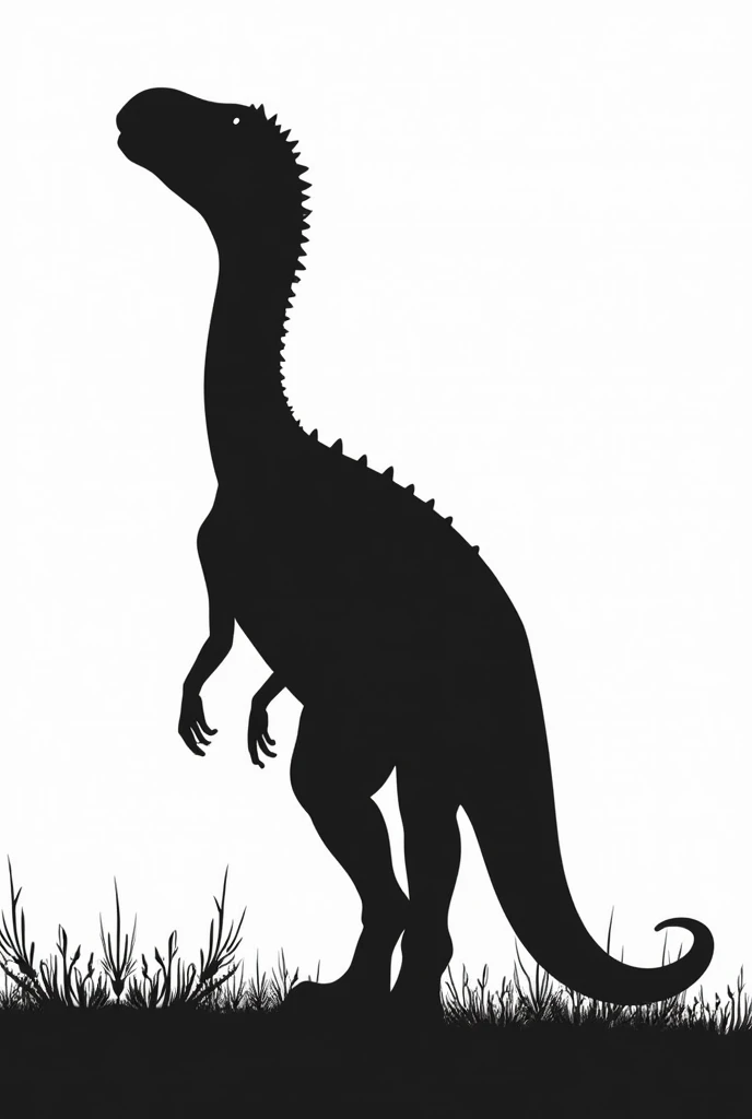 A BLANK PAGE WITH AN OUTLINED SILHOUETTE OF A PARASAUROLOPHUS REX IN ITS HABITAT TO COLOR