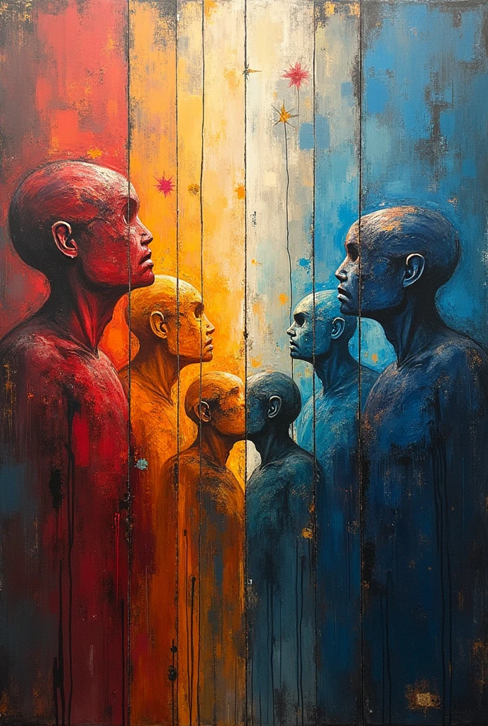 Painting of the 10 commandments of God with abstract art technique
