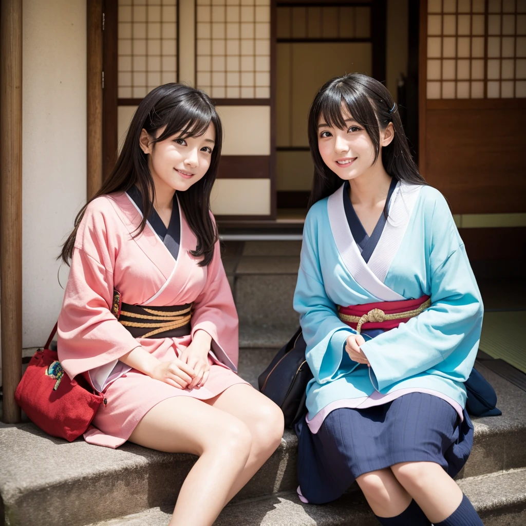 Japan Girls、sitting with one&#39;s feet up on a park bench、Wearing revealing summer clothing、Actual photo、High resolution, masterpiece, Accurate, Anatomically correct, 最高quality, Attention to detail, High resolutionモデル, 高quality, quality, Very detailed, Textured skin, 超High resolution, Shortcuts, smile, Valletta, 8k octane, 3D Rendering, 