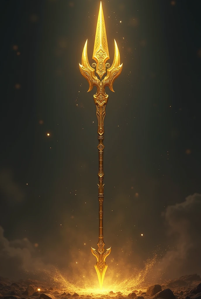 create a metal coated spear, gold and with magic along with daggers