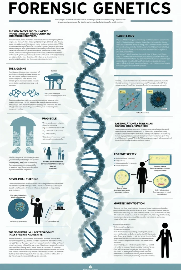 Create an informative poster with drawings about forensic genetics