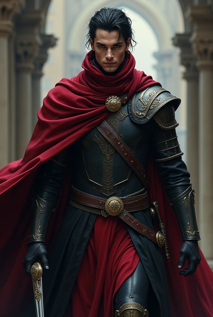 An incredibly handsome and masculine toreador vampire, he is greek and he is a knight templar, He is a 5th generation vampire therefore very powerful, he has a beautiful crucifix that is always with him and a cape