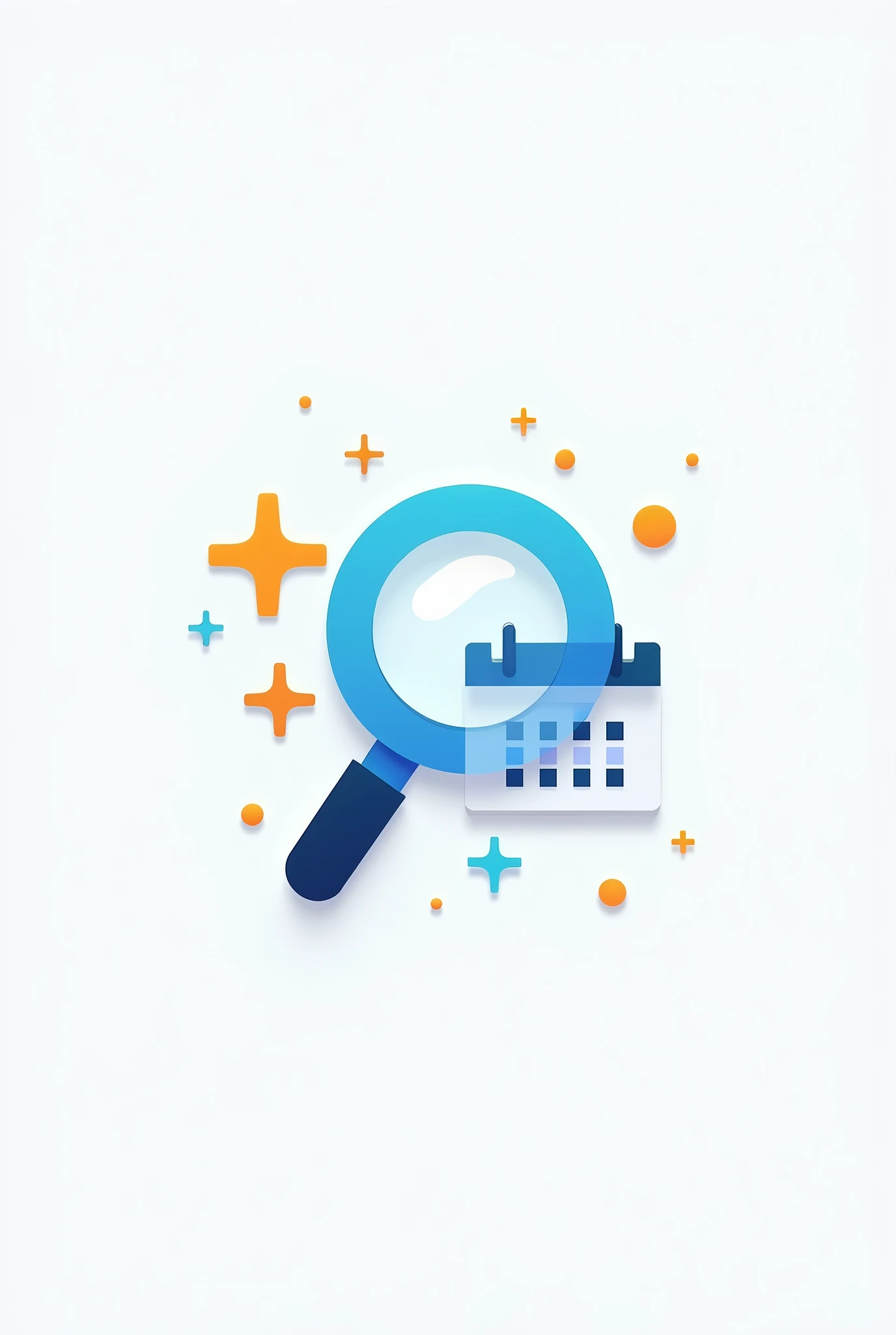 Create a vector logo of a magnifying glass icon. Adjust the size and position to make it stand out.
Add a small calendar integrated into the magnifying glass icon. Make sure the calendar is subtle and doesn't overwhelm the design..
Apply blue color to magnifying glass icon to convey trust.
Use green on the calendar to represent offers.
Add pops of orange to your design to highlight important elements and draw attention..
Typography:
Select a clean, modern font. till "promo", choose a bold font and to "DayWeb", a simpler source.
Insert text into the design. Posicione “promo” e “DayWeb” de forma equilibrada com o ícone.
Final Adjustments:
Ensure the design is clear and readable at different sizes.
Adjust the spacing and alignment of elements for a harmonious look.
