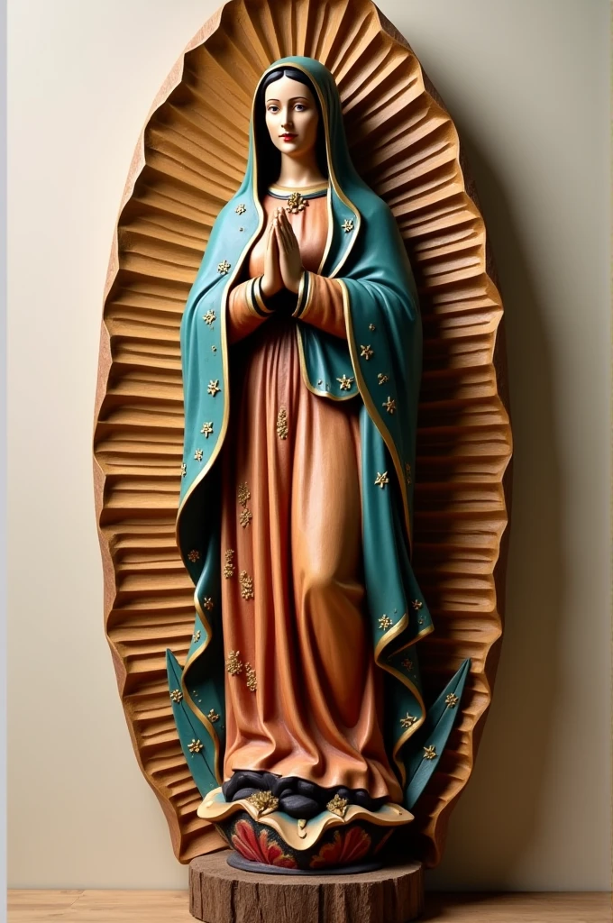 The image of the Virgin of Guadalupe in wood