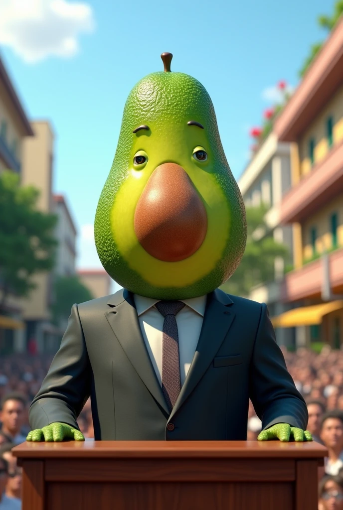 An avocado personified in man, president of honduras