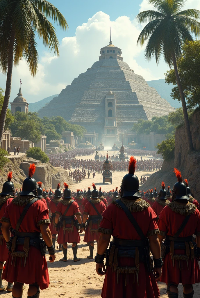 Arrival at Cempoala where their fleets were outnumbered by the enemy in 1520