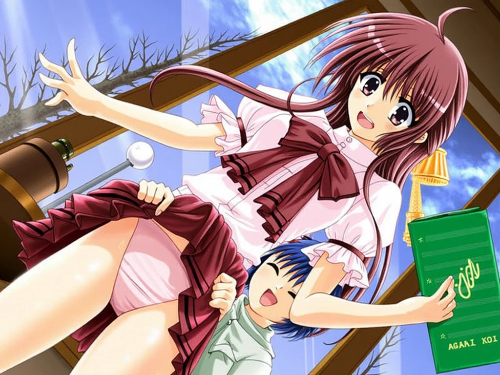 akagimio, brown hair, brown eyes, nurse, nurse cap, pink dress, short sleeves, white panty, Akagi Mio-Boku to Nurse no Kenshuu Nisshi