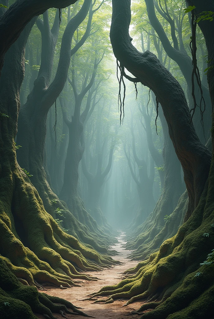 alien planet covered in giant roots