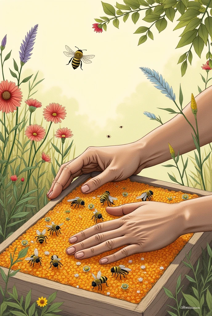 Bee care drawing