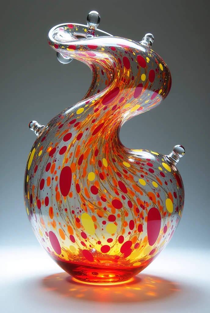 Create a unique glass that looks like it was made by Yayoi kusa ma
