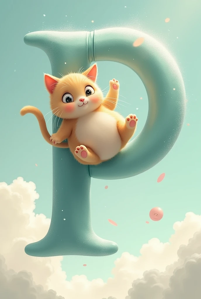 Letter P with Helium kitty