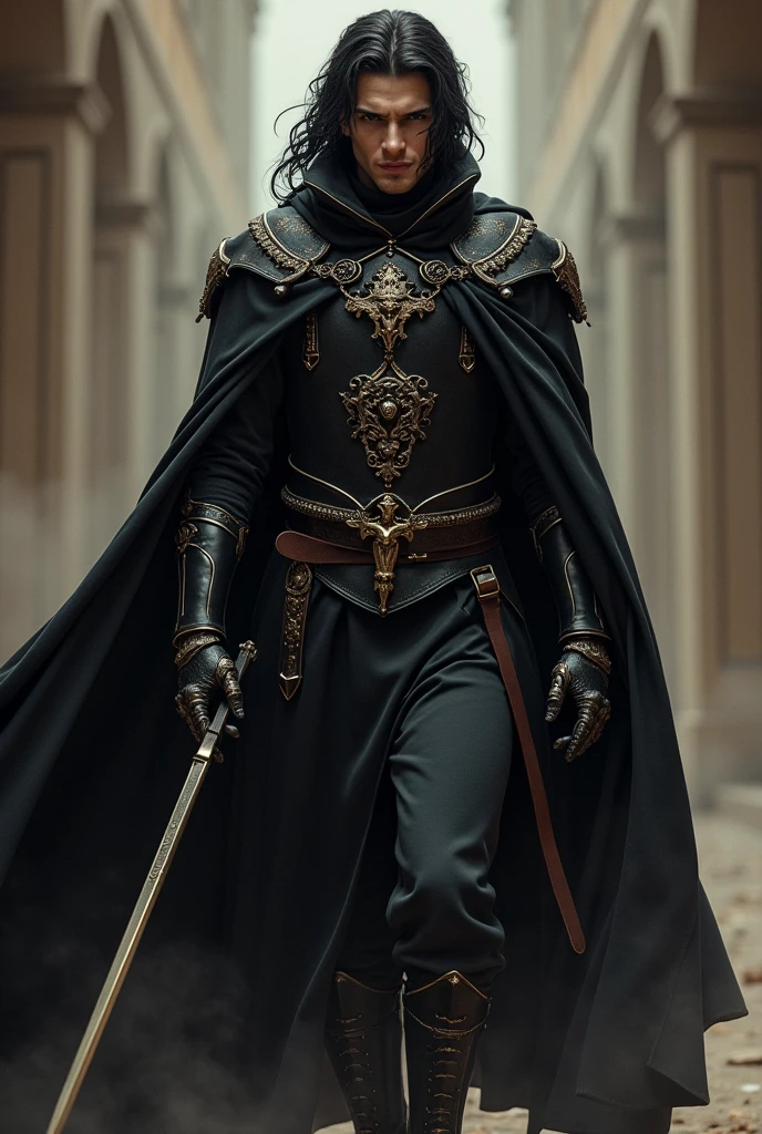 An incredibly handsome and masculine toreador vampire, he is greek and he is a knight templar, He is a 5th generation vampire therefore very powerful, he has a beautiful crucifix that is always with him and a cape