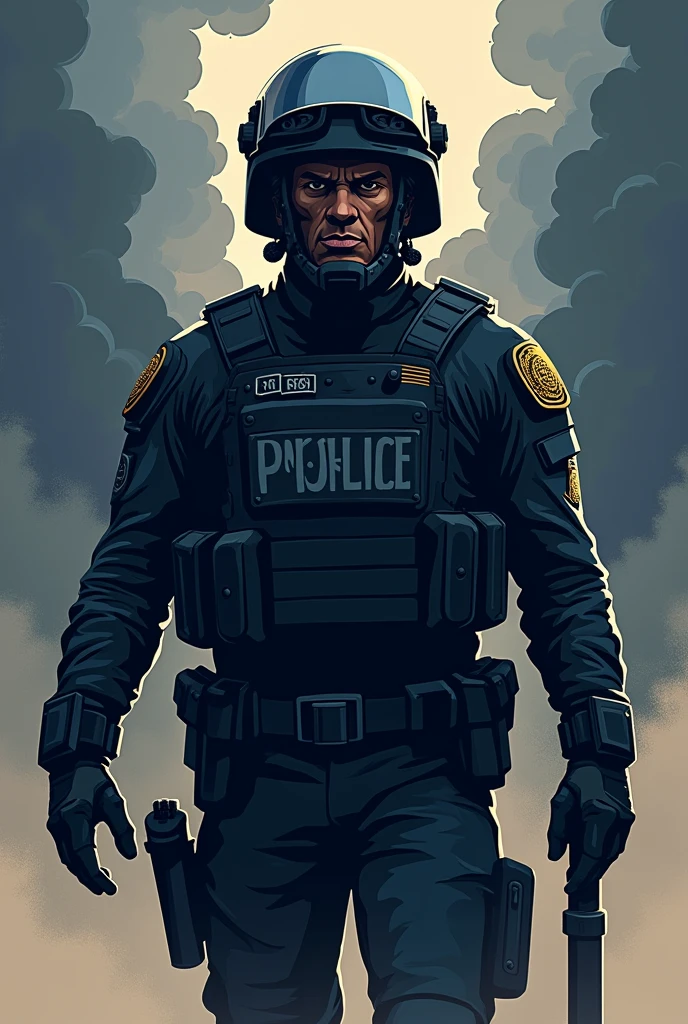 create a police riot logo