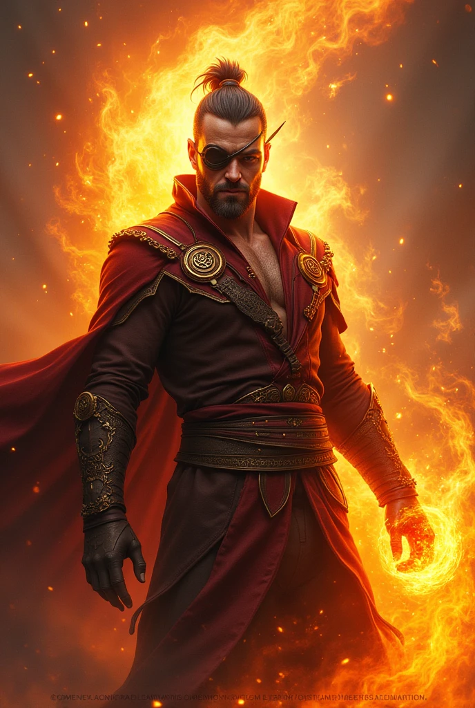 eye patch fire mage male
