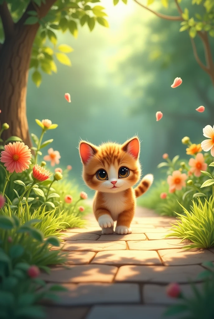 Kitten Nino Kitten Nino Walking In The Garden Drawing 