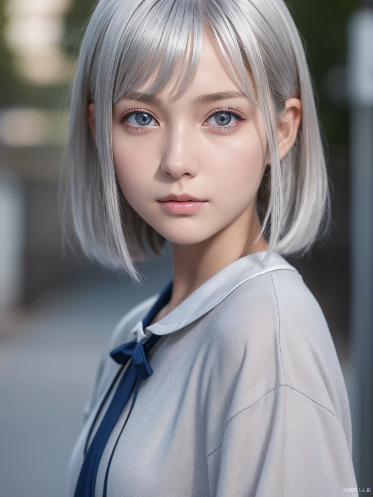 Photorealistic One Girl, Very detailed顔,Beautifully detailed eyes,Natural platinum silver hair,Short Hair,Droopy eyes,Nordic beauty, high quality, 最high quality, 8k, Ultra-realistic, Very detailed, High resolution, masterpiece,(Japanese high school' uniforms:1.5),Browsing Caution,Correct human anatomy,(Ultra cute beautiful Japanese girl:1.75),(Cute Smile:1.75),Large, clear, pale blue eyes,Balanced Eyes,Translucent white skin,photoRealistic, 8k, Very detailed, masterpiece, Realistic, Vibrant colors, Beautiful attention to detail, Beautiful lip detail, Very detailed顔, Intricate details, hyper Realistic, Cinema Lighting, Dramatic Shadows, A wonderful composition, Tense atmosphere, Very detailed肌, Exquisite facial features, Volumetric lighting, Ray-Traced Global Illumination, Physically Based Rendering, Professional Digital Art,High resolution修正,(Sexual climax:1.5)