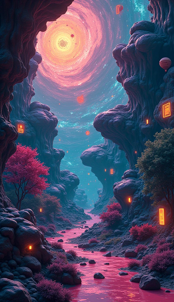 memes, surreal, digitl art, brain waves, flow of information, cultural transmission, subconscious, abstract pattern, psychedelic, neon colors, glitch art, cyber punk, cinematic lighting, hyper detailled, 8k, photorrealistic, Volumetric, Ray traced, studio lighting, swirly vibrant colors, psychedelic elements, viral content, social media, cultural phenomenon