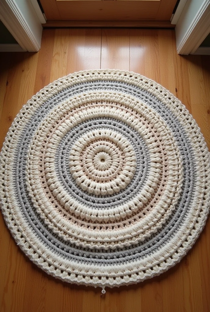 round crochet rug showing all seen from above