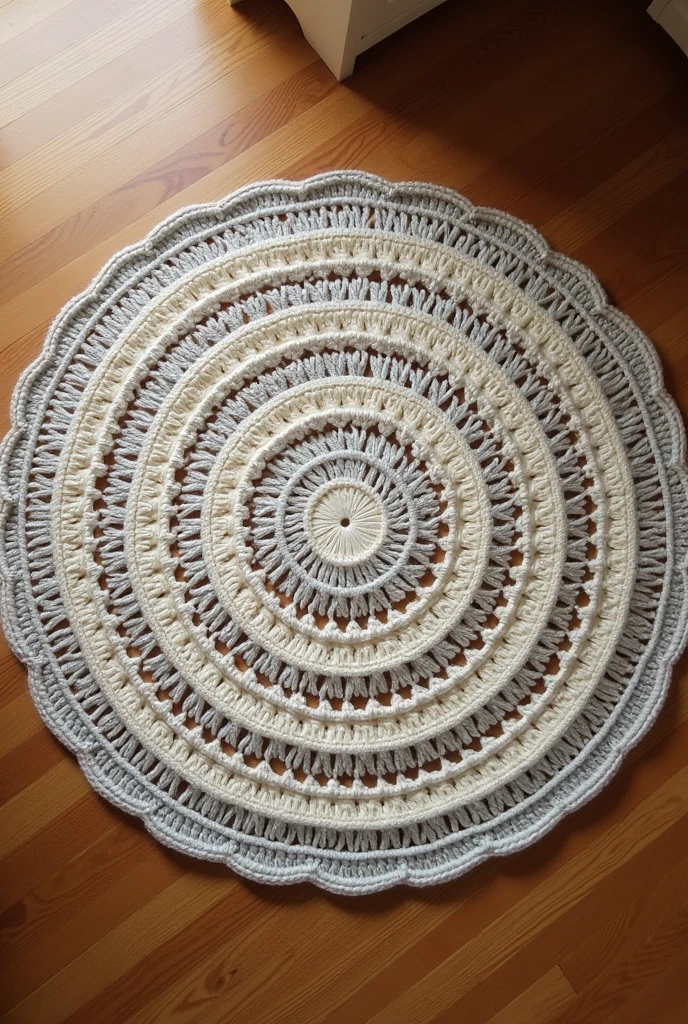 round crochet rug showing all seen from above