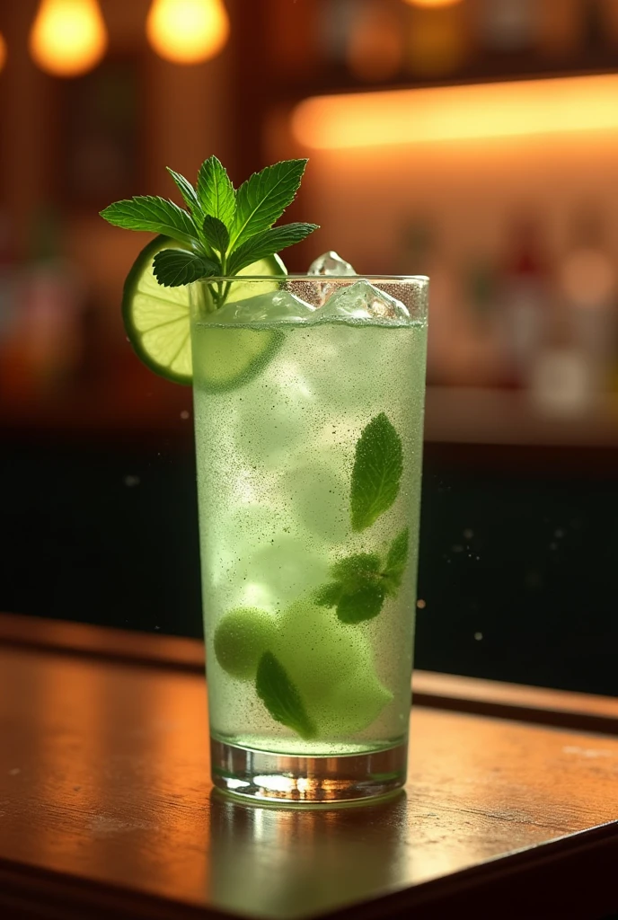 mojito on a bar table