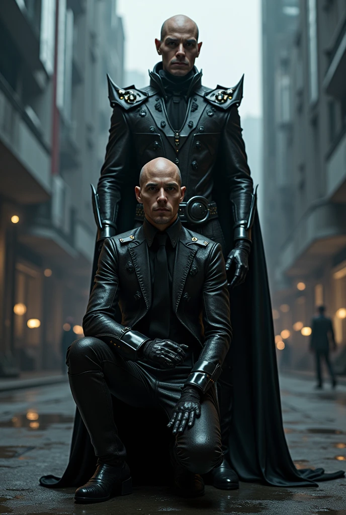 Master and servant super villain suits with Dave gahan and martin gore's faces