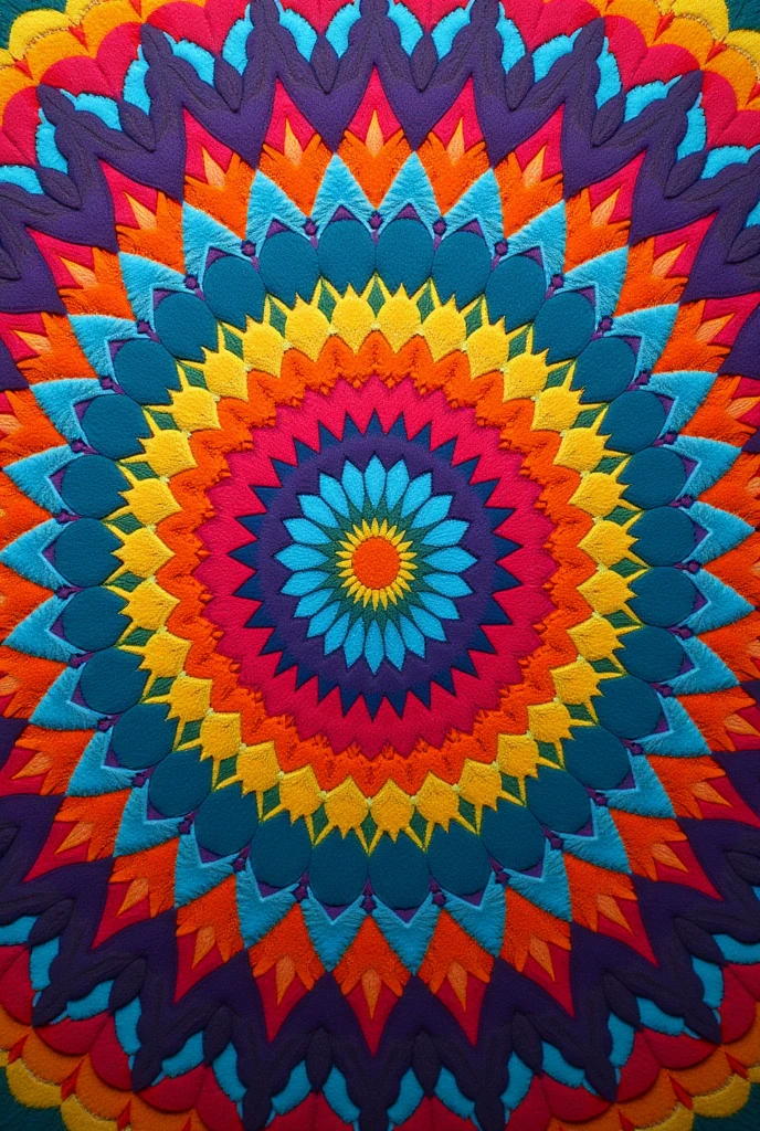 colorful round rug appearing all seen from above