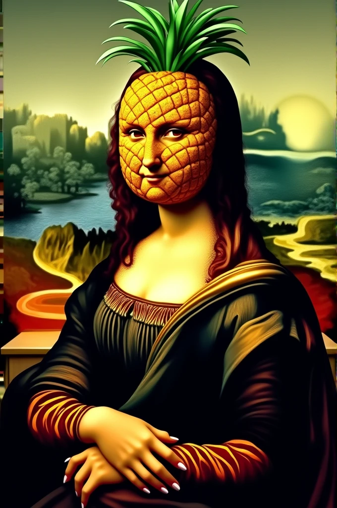 Monalisa in pineapple costume