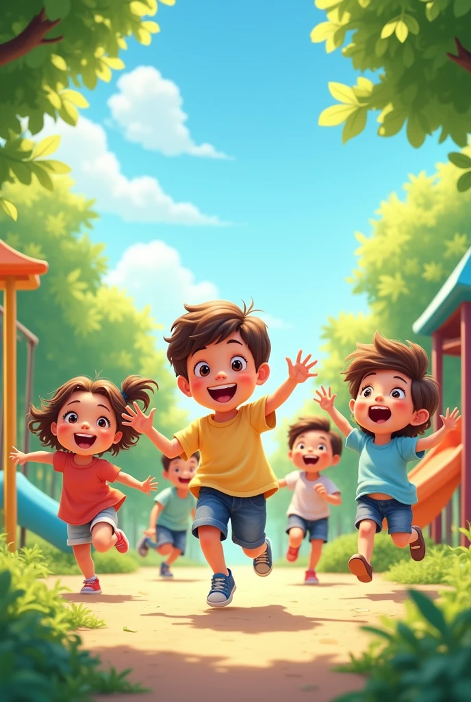 Create images of happy children playing