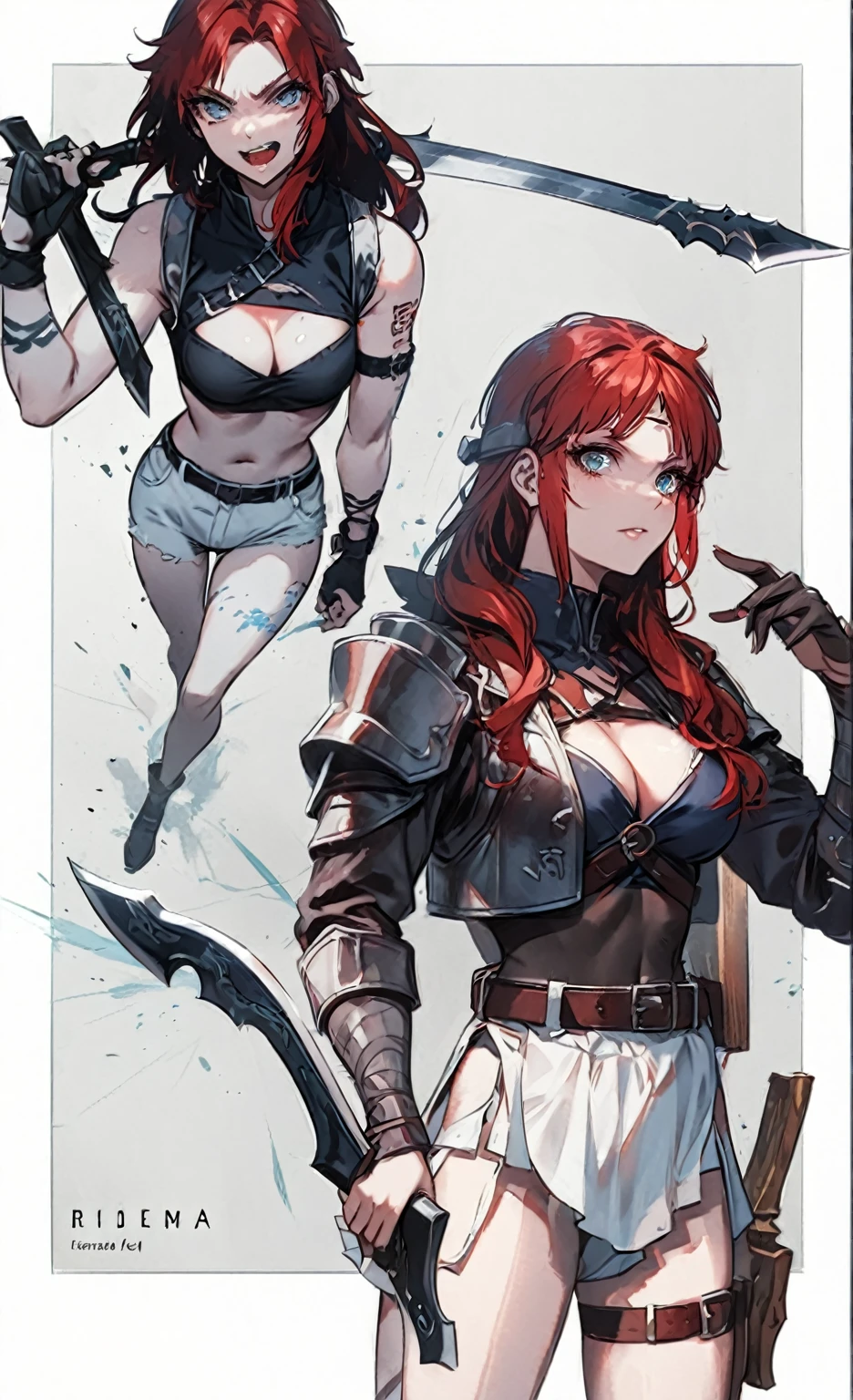 anime character of a woman with red hair and a sword, cushart krenz key art feminine, epic light novel art cover, cushart kenz, artgerm and genzoman, artgerm and rossdraws, krenz cushart and artgerm, cushart krenz, extremely detailed artgerm, jazza and rossdraws