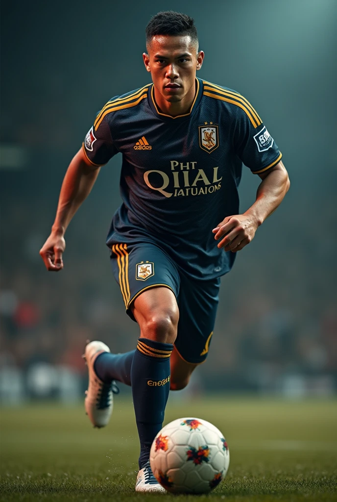 A soccer uniform with the logo of real warriors, detailed uniform texture, dynamic pose, sports action, cinematic lighting, highly detailed, photorealistic, 8k, hyperdetailed, unreal engine, volumetric lighting, depth of field, intricate details, sharp focus, hyper realistic, ultra detailed, studio lighting, vivid colors, dramatic lighting, epic, heroic, dramatic, intense, powerful, dynamic, cinematic